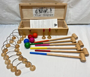 VINTAGE Vilac TABLE CROQUET SET VICTORIAN MINI CROQUET SET IN ORIGINAL - France